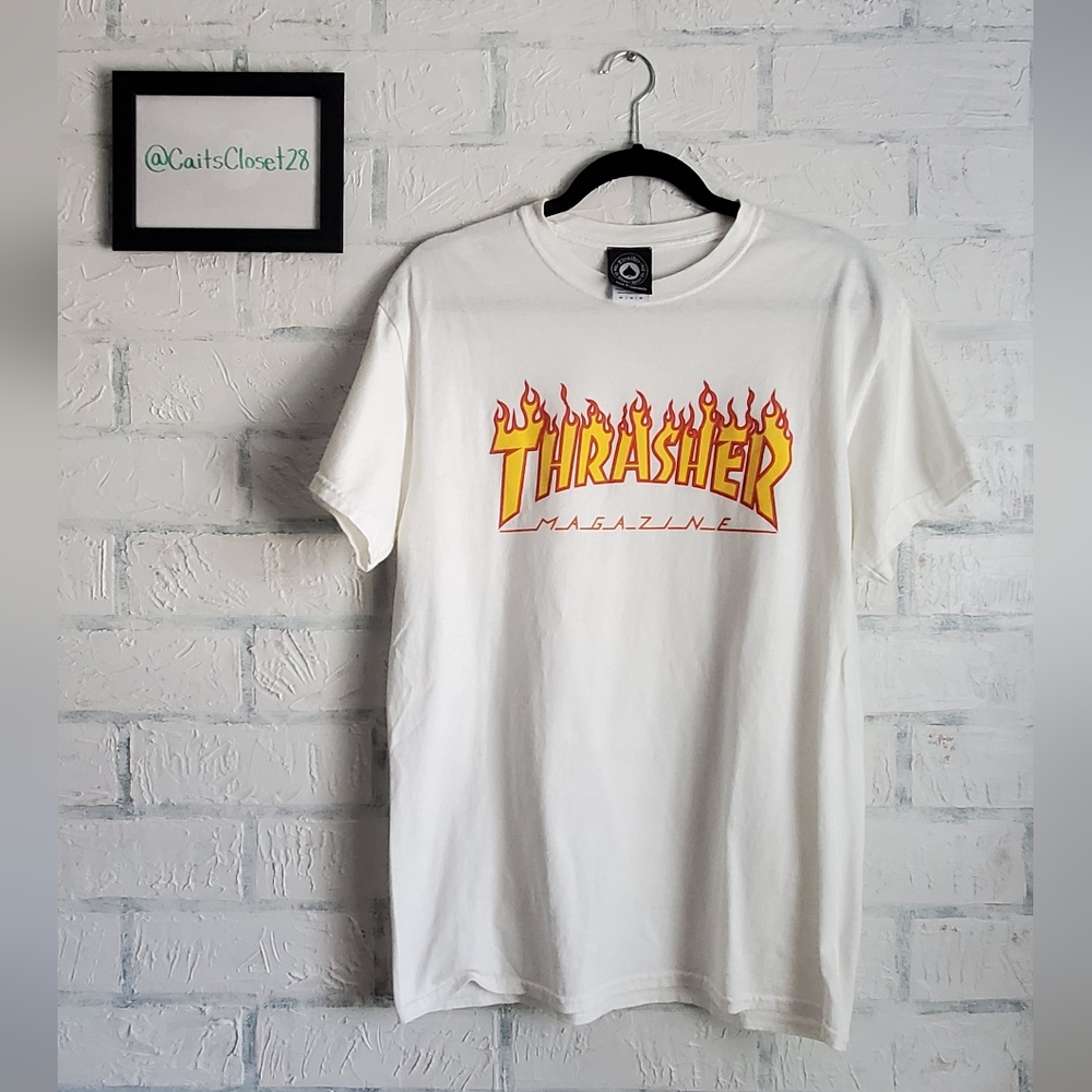 Thrasher SF white classic flame tshirt